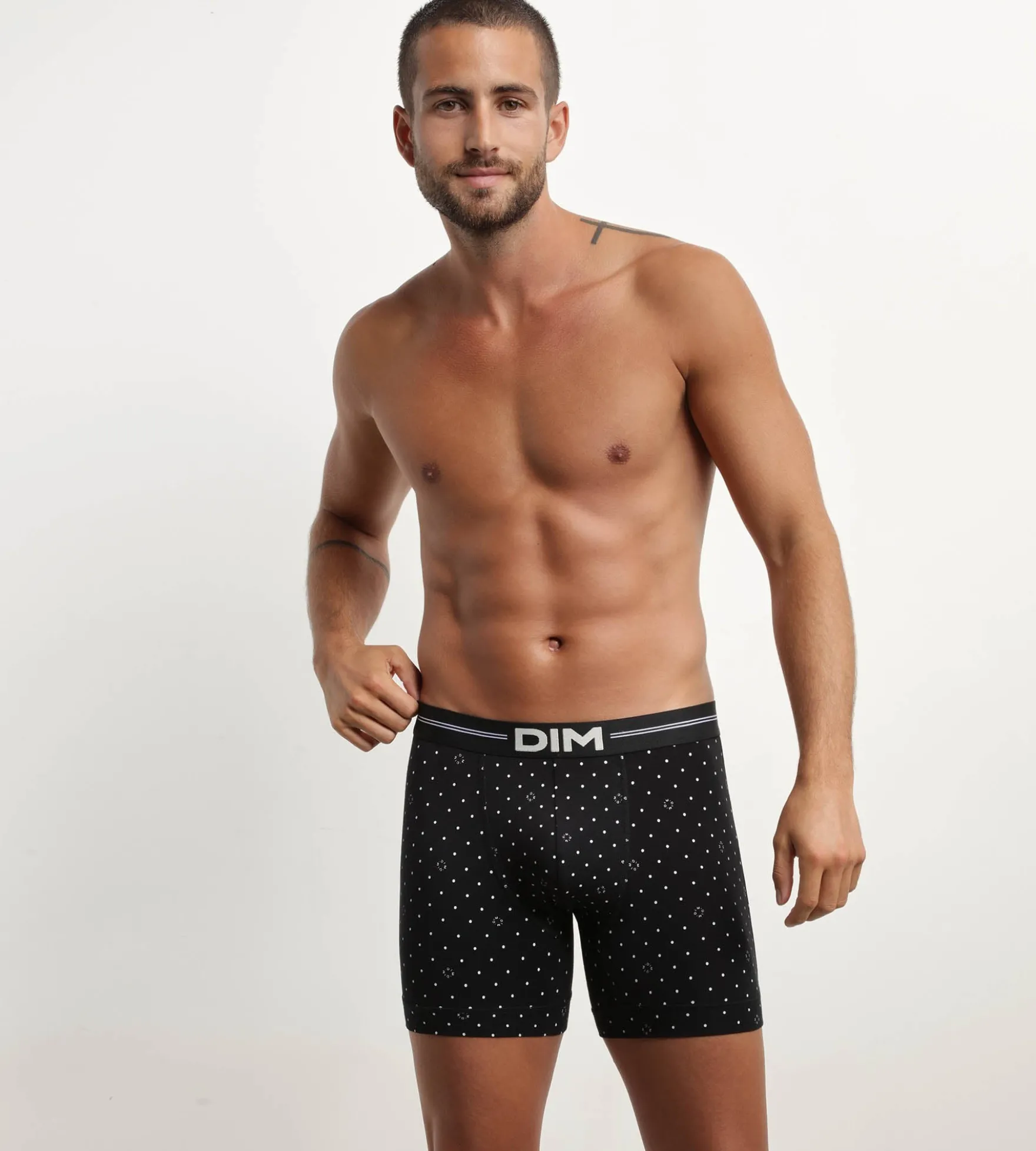 Boxer homme en coton modal à motif logomania Noir Dim Icons Essentiel
