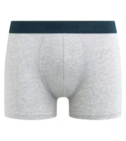 Boxer homme en coton stretch à ceinture contrastée Gris Dim Fancy