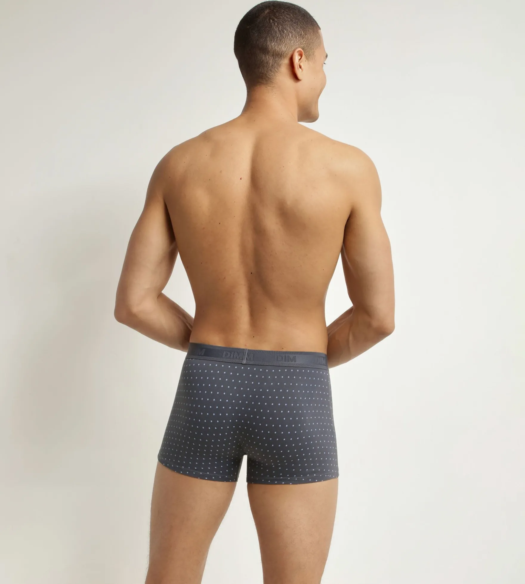 Boxer homme en coton stretch Lavande à pois Dim Fancy
