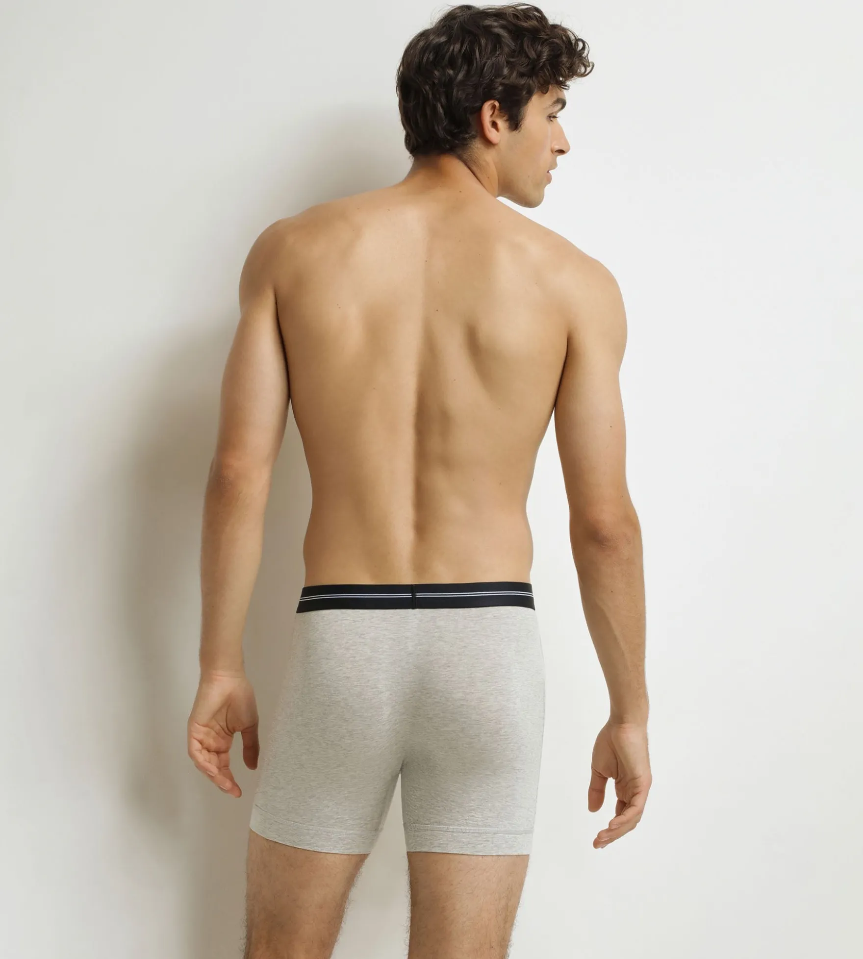 Boxer long homme Gris Chiné Dim Icons