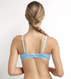 Bralette sans armature en dentelle florale Bleu Chemise Daily Dentelle