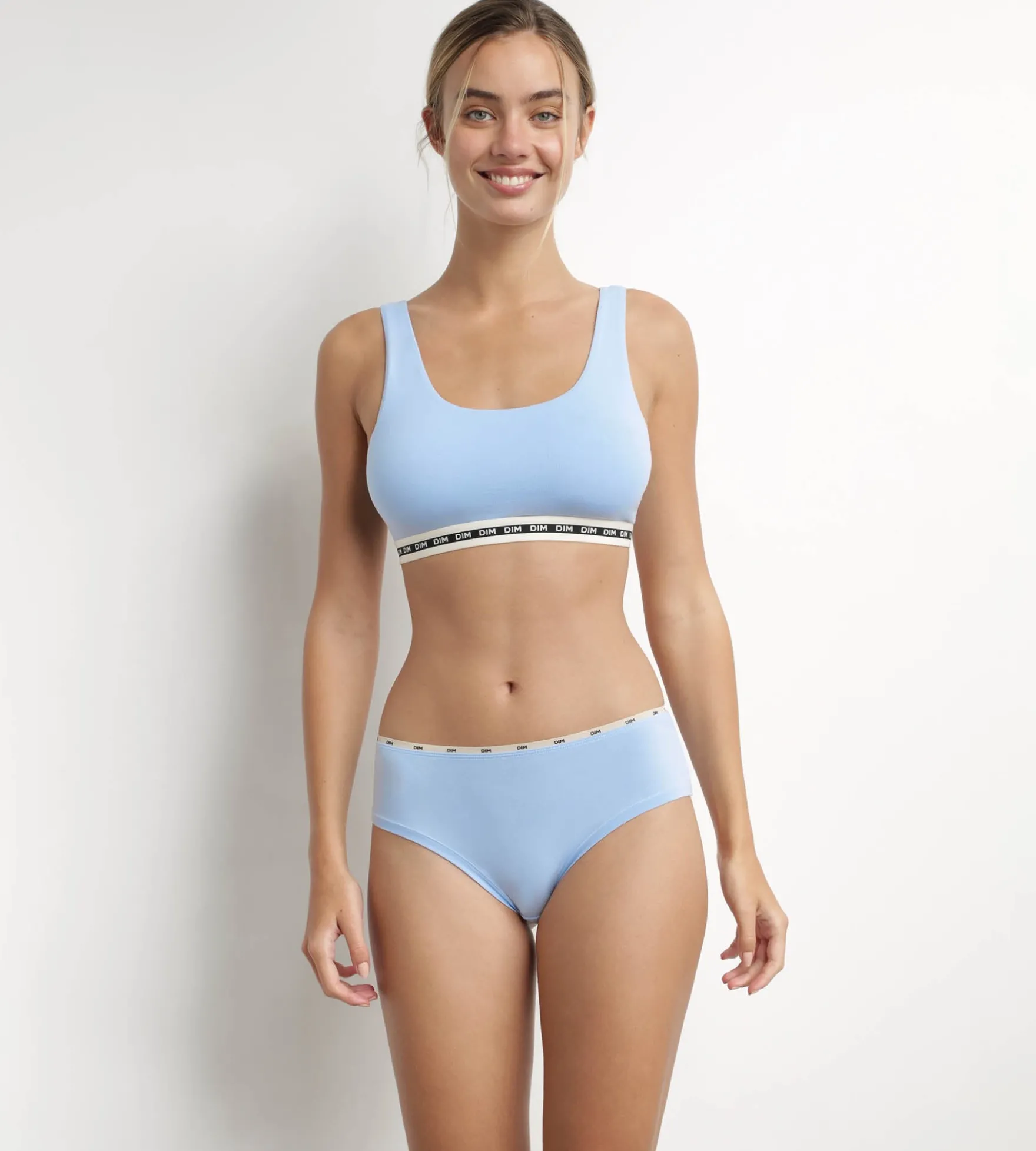 Brassière femme en coton modal Bleu Azur Dim Icons Essentiel