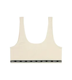 Brassière fille en tissu côtelé Beige Ivoire Dim Icons