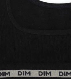 Brassière fille en tissu côtelé Noir Dim Icons