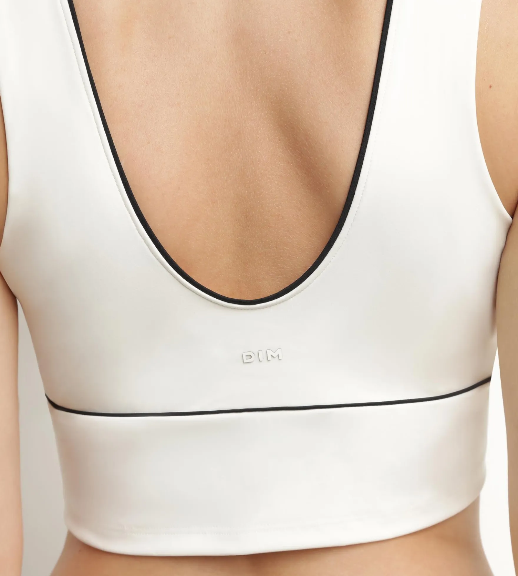 Brassière longue en microfibre sculptante Écru Dim Move