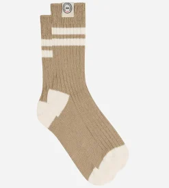 Chaussettes côtelées coton taupe profond DIM x Ines de la Fressange