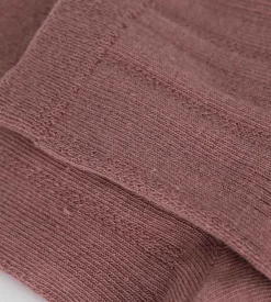 Chaussettes femme en coton pointelle Vieux Rose La Mode de Dim