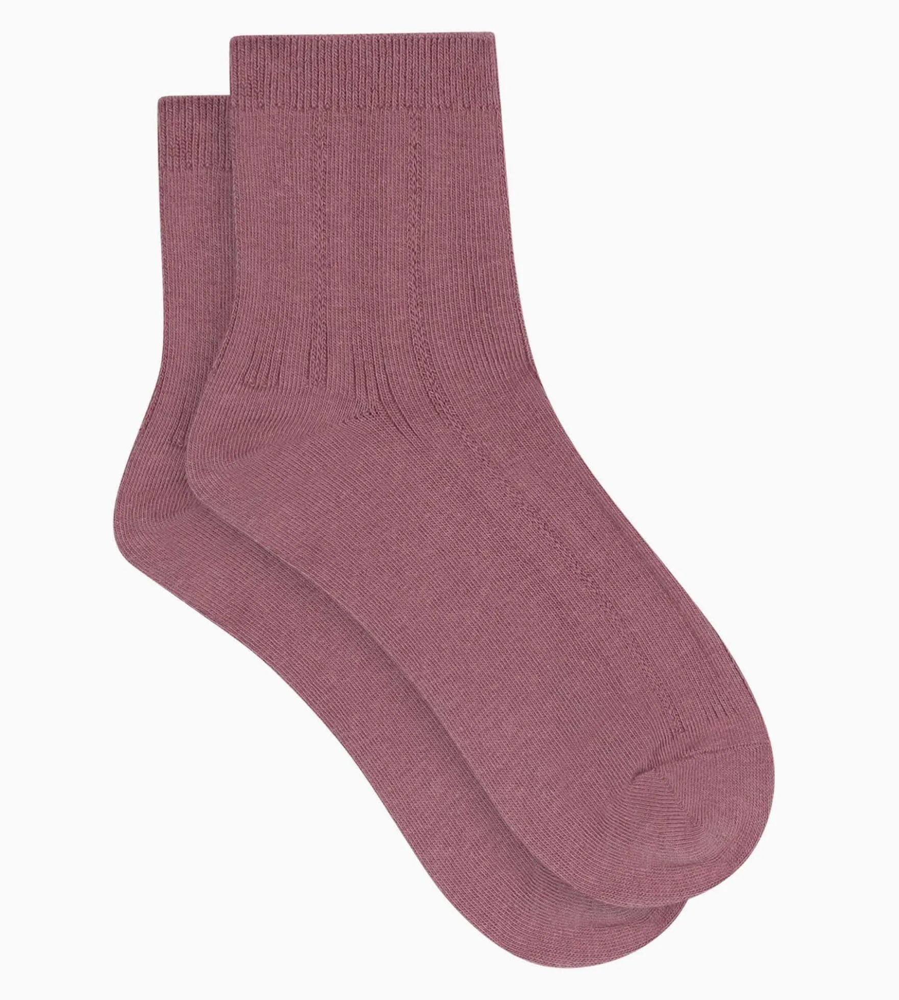 Chaussettes femme en coton pointelle Vieux Rose La Mode de Dim
