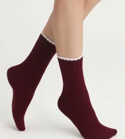 Chaussettes femme Figue côtelées Bambou