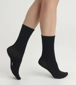 Chaussettes femme Noir satin Dim Mode