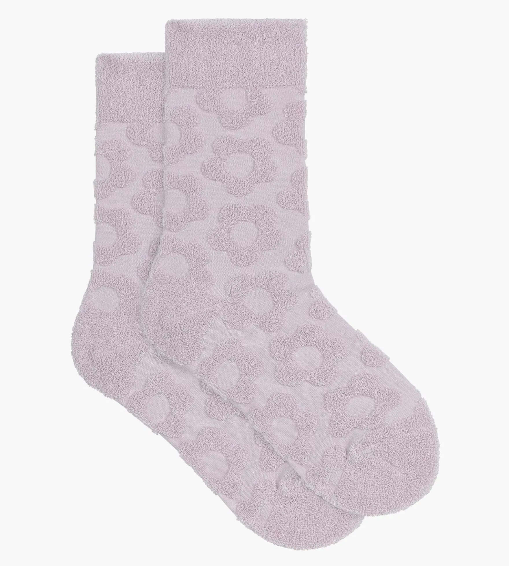 Chaussettes femme éponge parme à fleurs Dim Mode