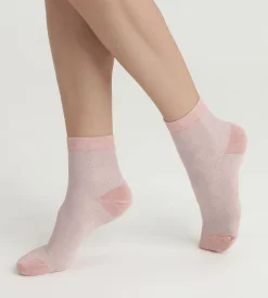 Chaussettes femme rose et Lurex argent Dim Mode