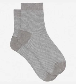 Chaussettes femme taupe et Lurex argent Dim Mode