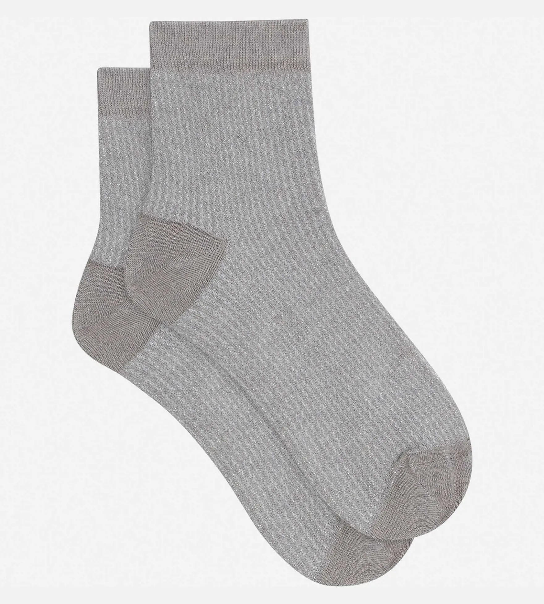 Chaussettes femme taupe et Lurex argent Dim Mode