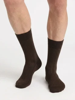 Chaussettes homme coton marron bois La Mode