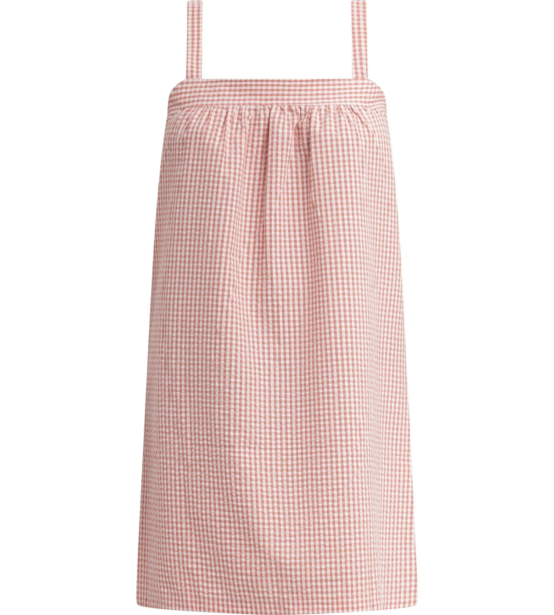 Chemise de nuit femme vichy seersucker Abricot Écru Dim Nightwear