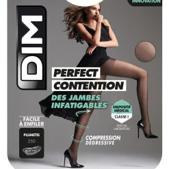 Collant Noir Fantaisie à plumetis pour femme DIM Perfect Contention 25D