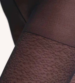 Collant noir à motif léopard Dim Style