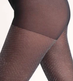 Collant noir Shiny à paillettes Dim Style