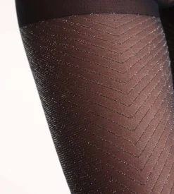 Collant noir Shiny à paillettes Dim Style