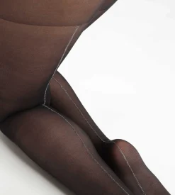 Collant transparent Noir avec bande de lurex argenté Dim Style