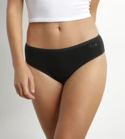 Culotte absorbante lavable en coton stretch Noir Moments Oups DIM