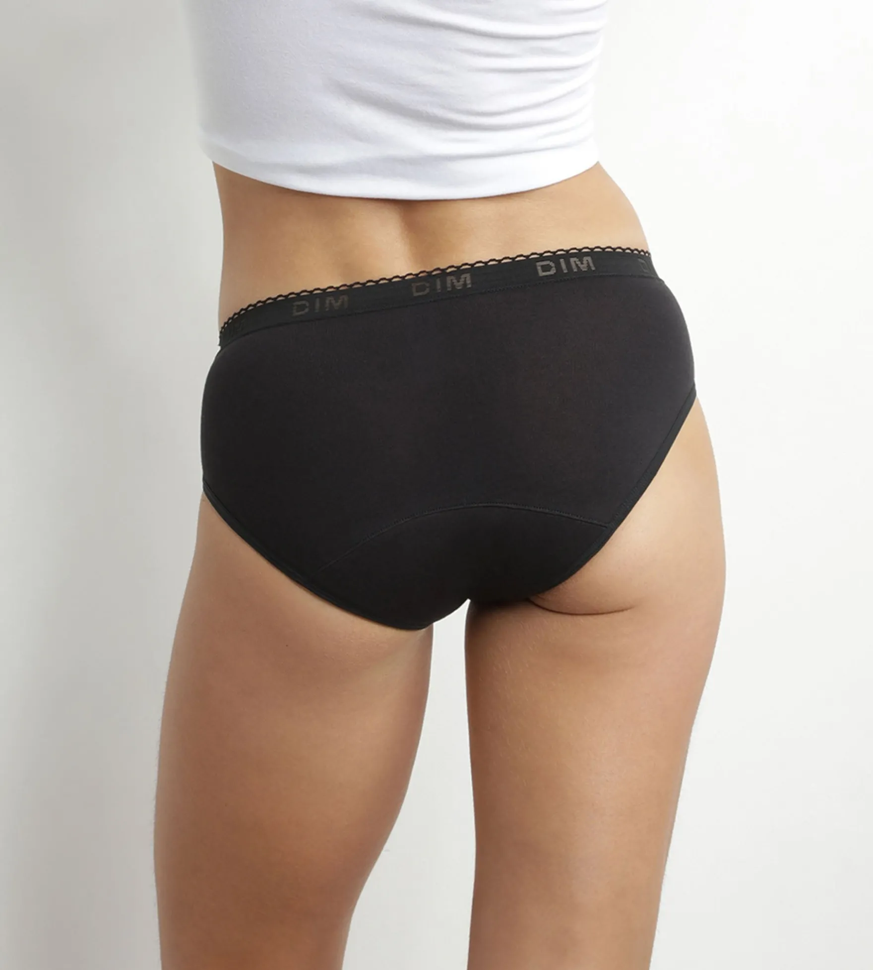 Culotte de règles lavable en coton bio Noir Flux très abondant Dim Protect