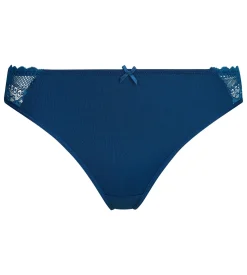 Culotte en dentelle et résille florale Bleu Dim Féminine