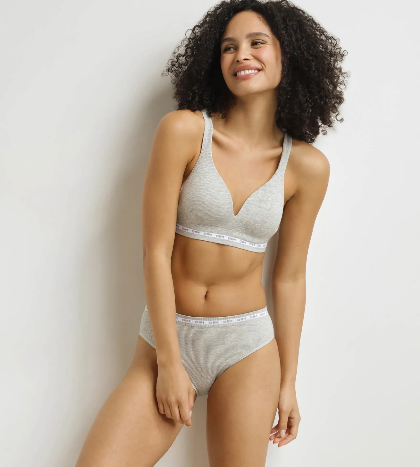 Culotte femme côtelée Gris Chiné Dim Icons