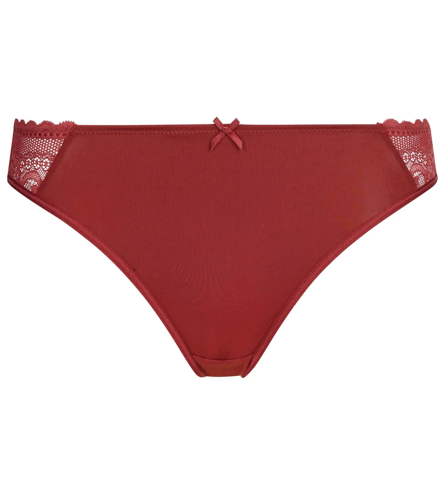 Culotte femme dentelle et résille florale Rouge Marronné Dim Féminine
