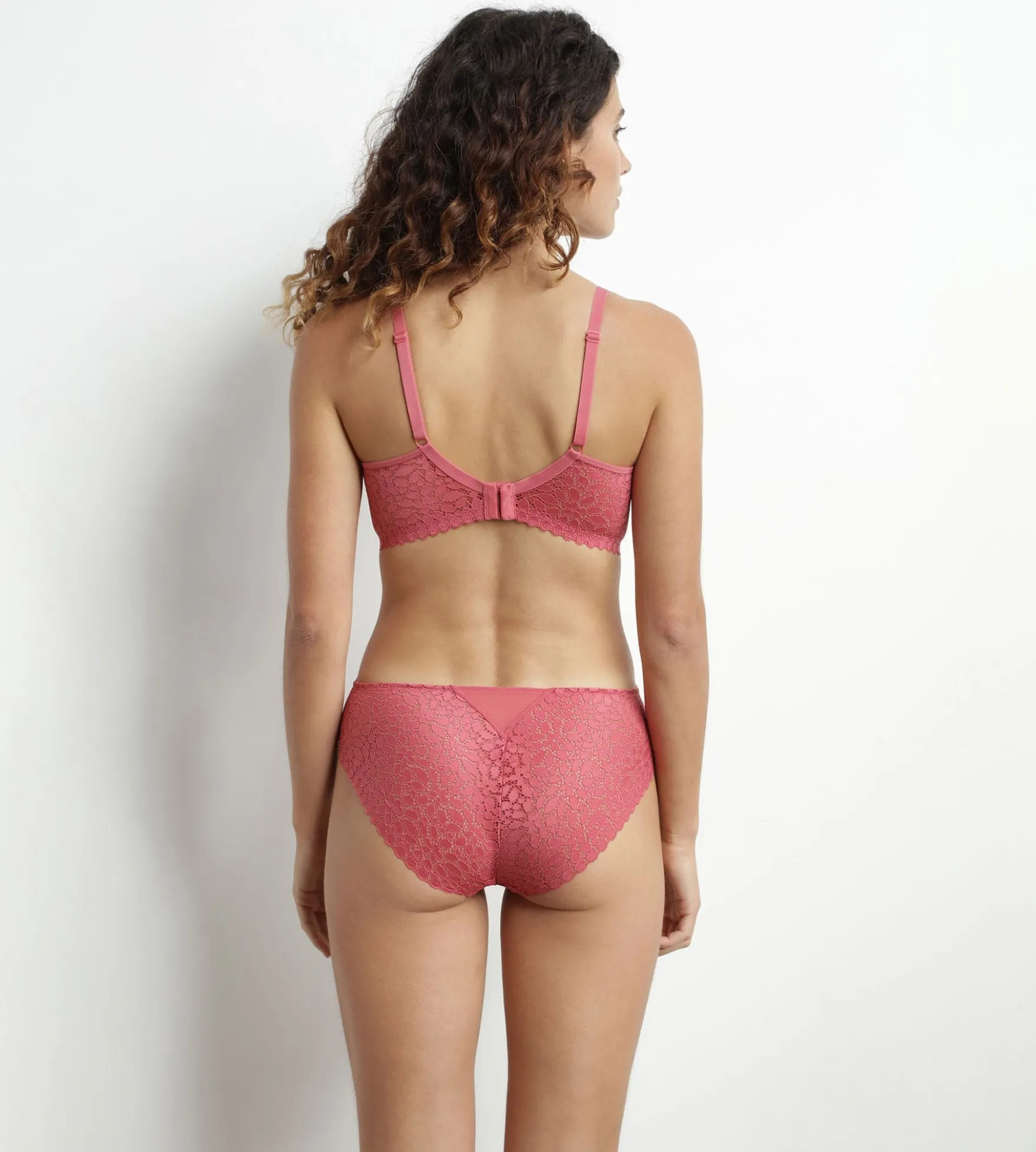 Culotte femme en dentelle florale Rose Satin Dim Daily Dentelle