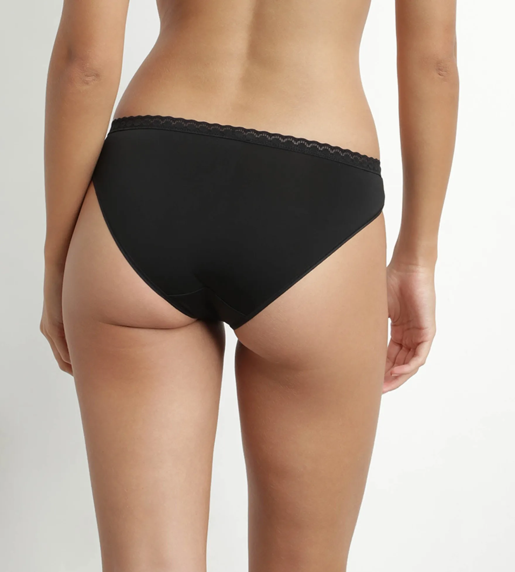 Culotte femme en microfibre et ceinture en tulle Noir Daily Micro