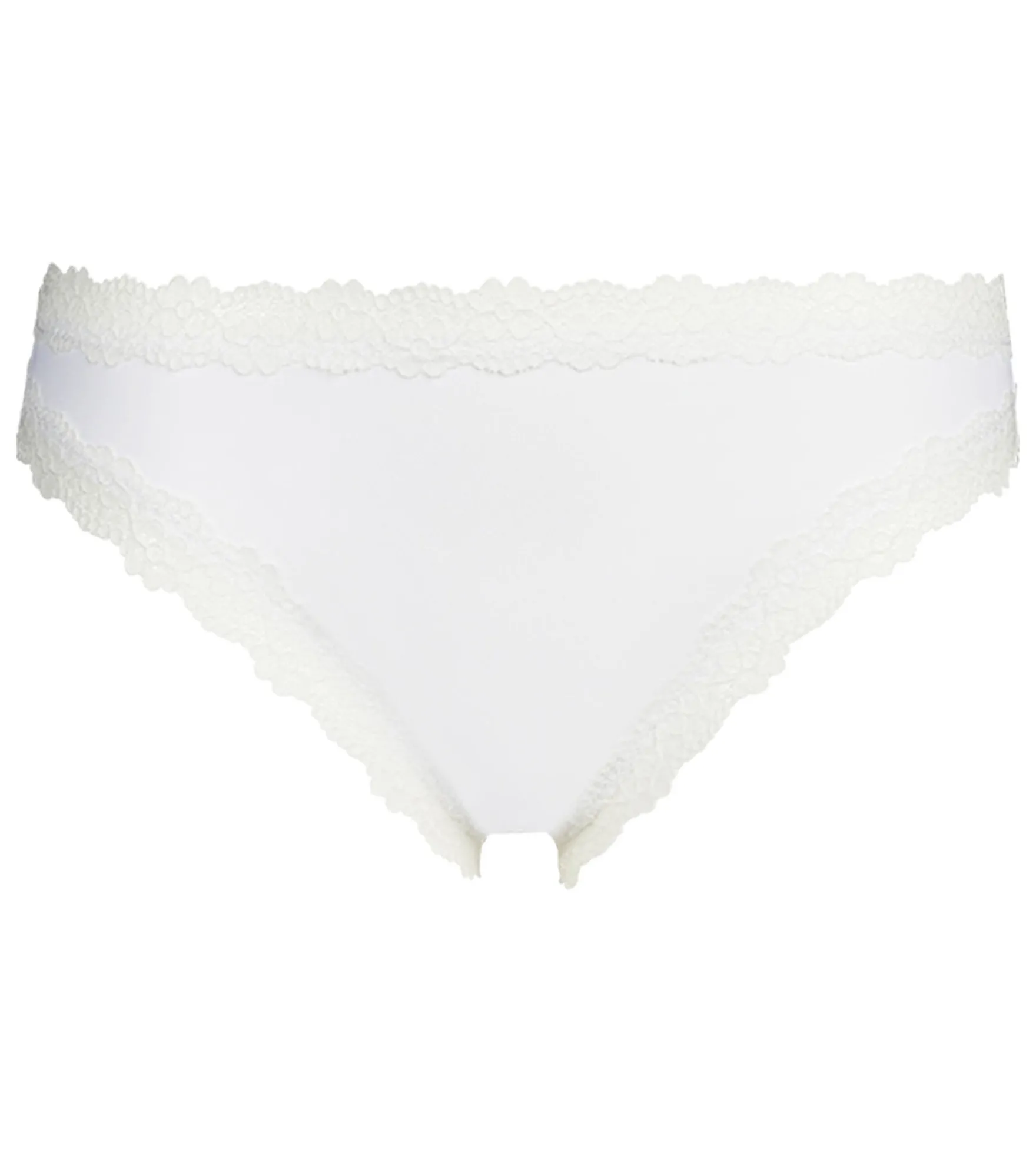 Culotte femme invisible en microfibre et dentelle Blanc Dim