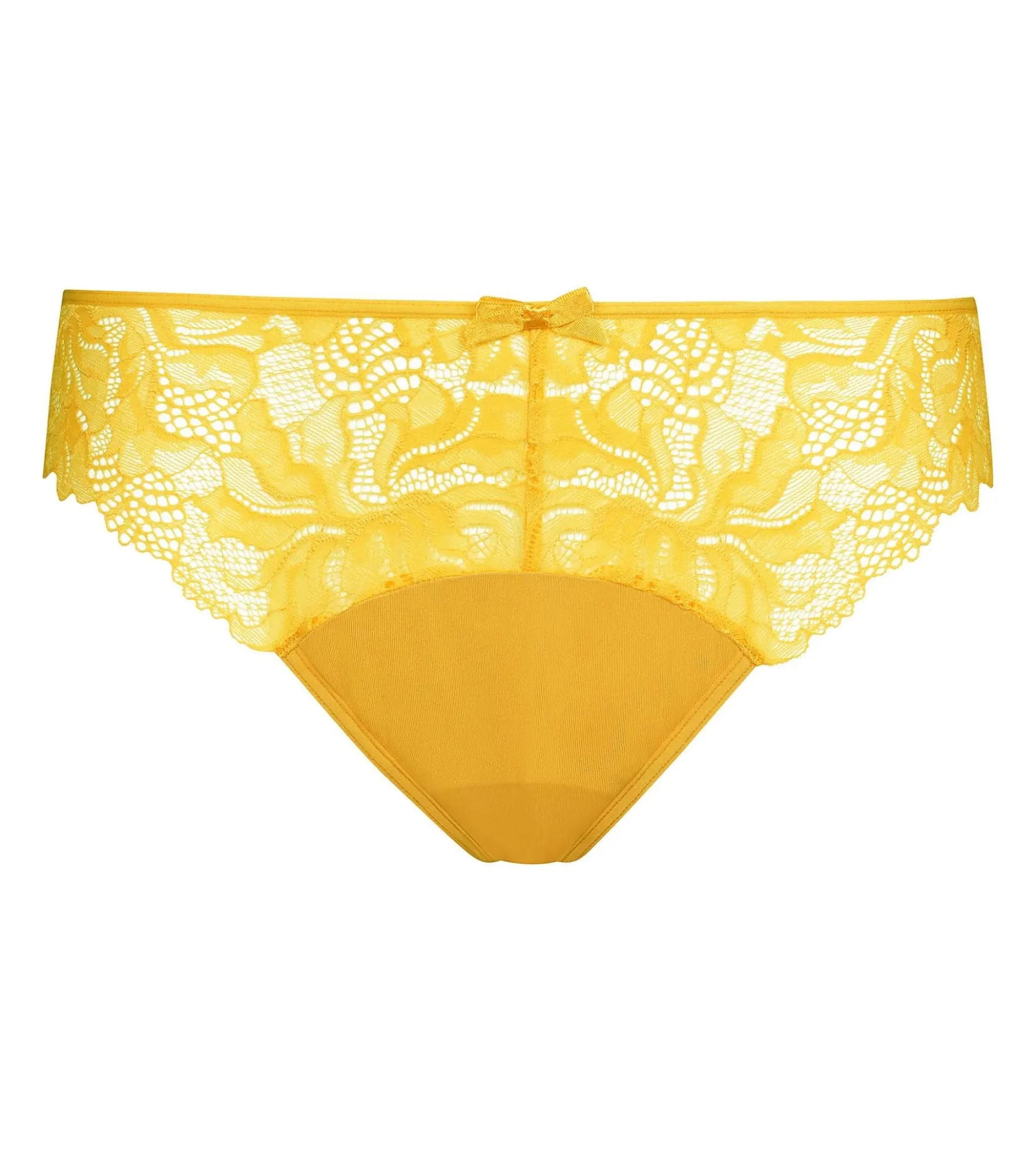 Culotte femme microfibre et dentelle Jaune Dim Generous Essentiel