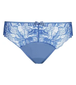 Culotte femme microfibre et dentelle Bleu Dim Generous Essentiel
