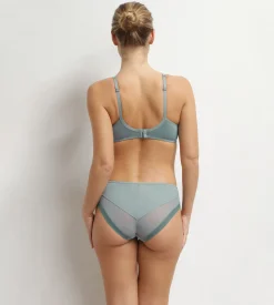 Culotte femme microfibre et tulle sauge Dim Generous