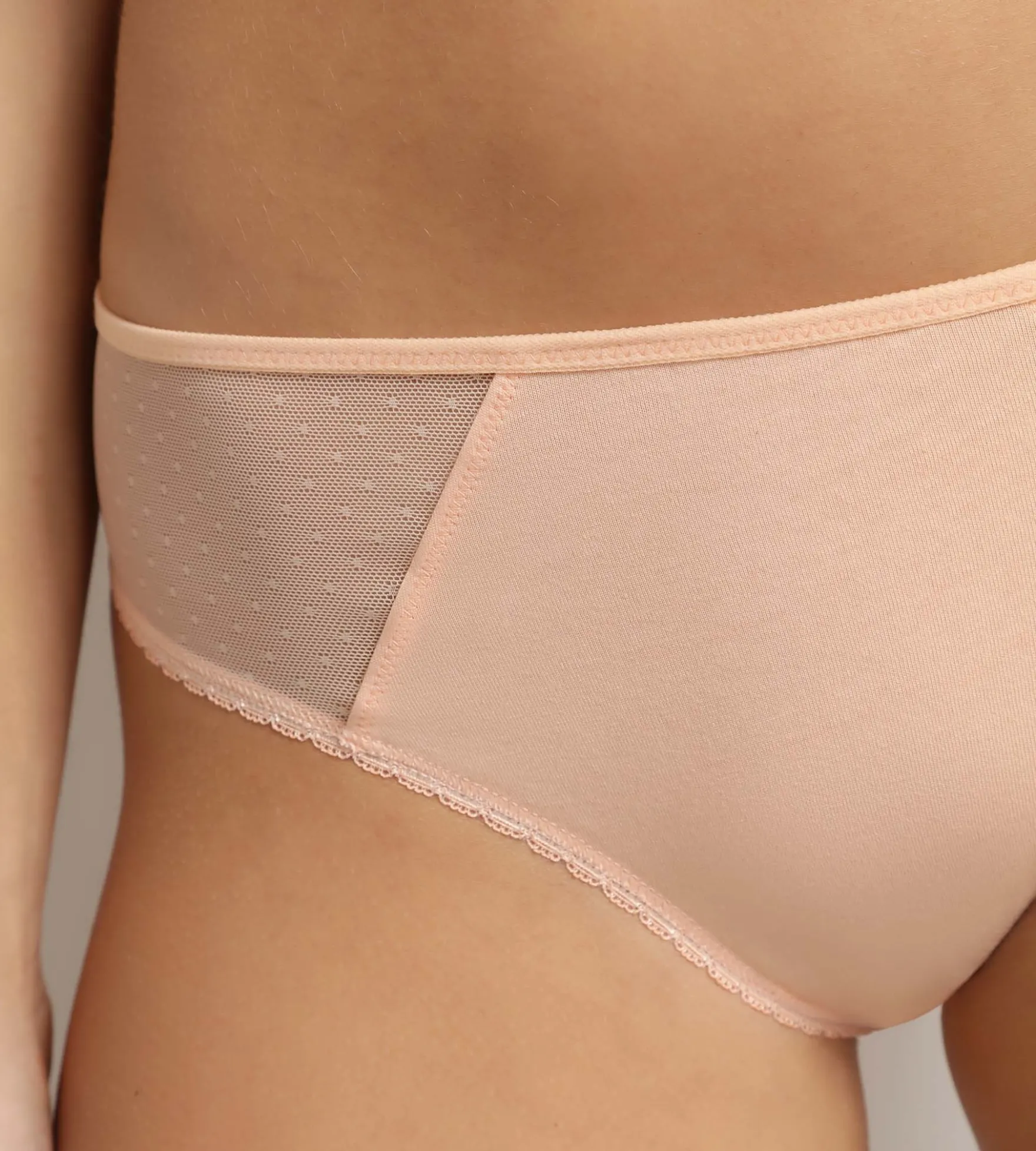 Culotte femme microfibre et tulle plumetis Abricot Generous Coton Bio
