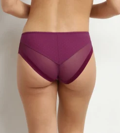Culotte femme microfibre et tulle pois bordeaux Dim Generous
