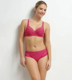 Culotte femme microfibre et tulle framboise Dim Generous