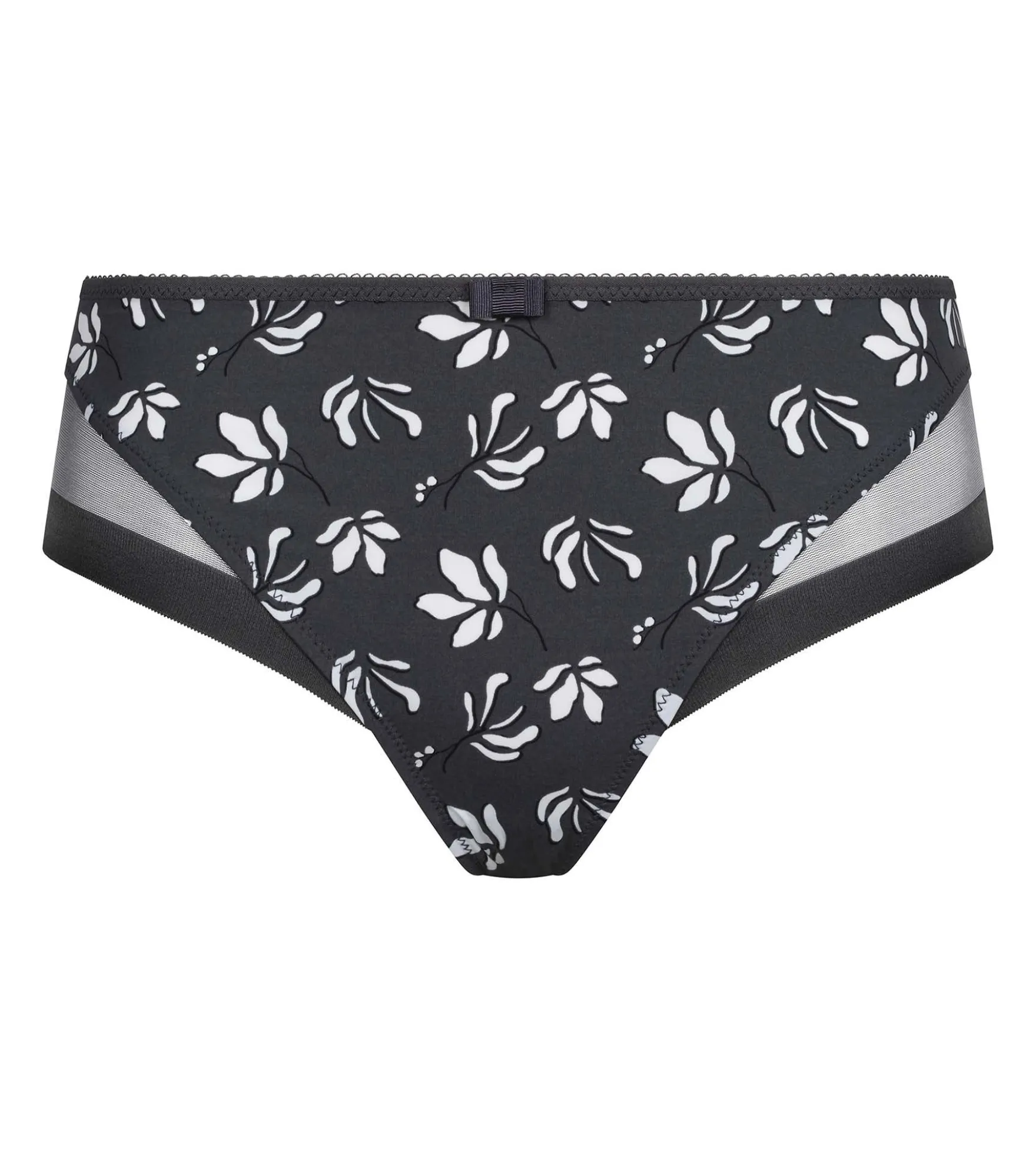 Culotte femme microfibre et tulle Gris à fleurs Generous Essentiel