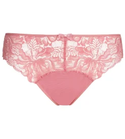 Culotte femme rose en microfibre et dentelle Generous Essentiel