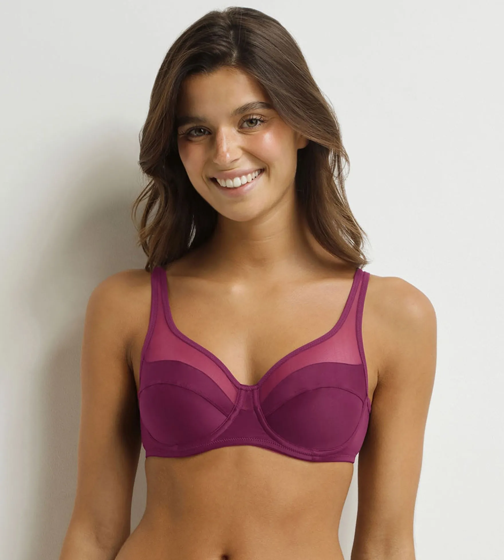 Culotte femme semi-transparente Bordeaux Dim Generous