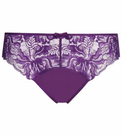 Culotte femme violet en microfibre et dentelle Generous Essentiel