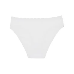 Culotte fille en coton stretch à ceinture dentelle Blanc Dim trendy