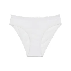 Culotte fille en coton stretch à ceinture dentelle Blanc Dim trendy