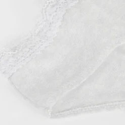 Culotte fille en coton stretch à ceinture dentelle Blanc Dim trendy