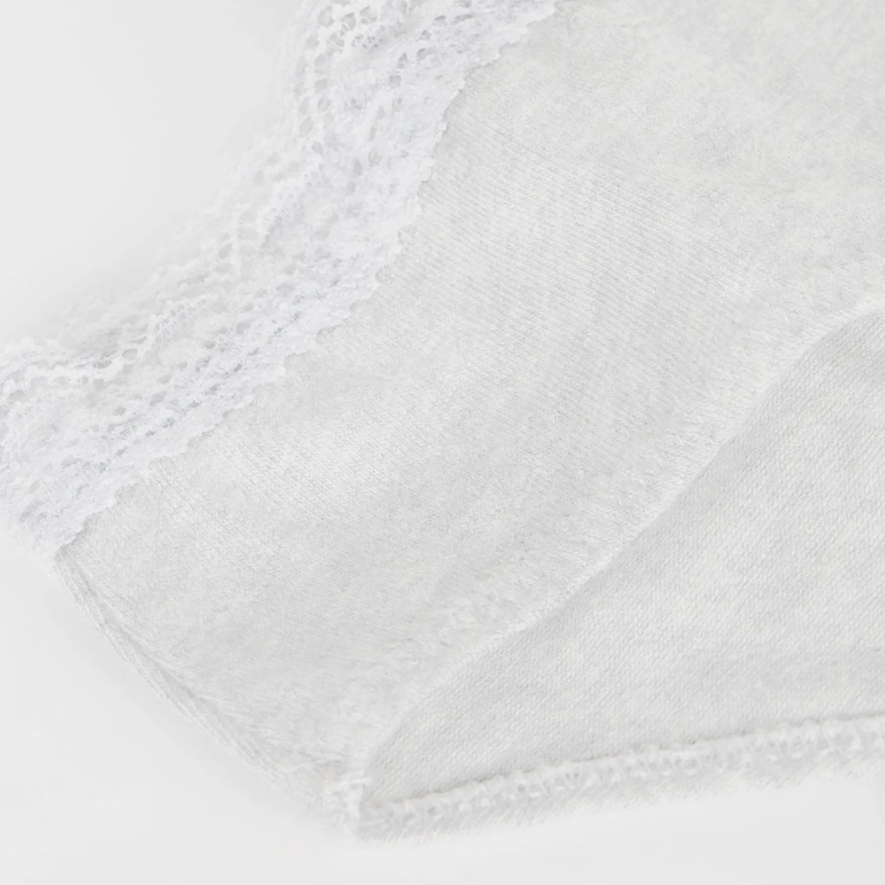 Culotte fille en coton stretch à ceinture dentelle Blanc Dim trendy