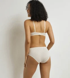 Culotte haute femme à rayures Beige Dim x Ines de La Fressange