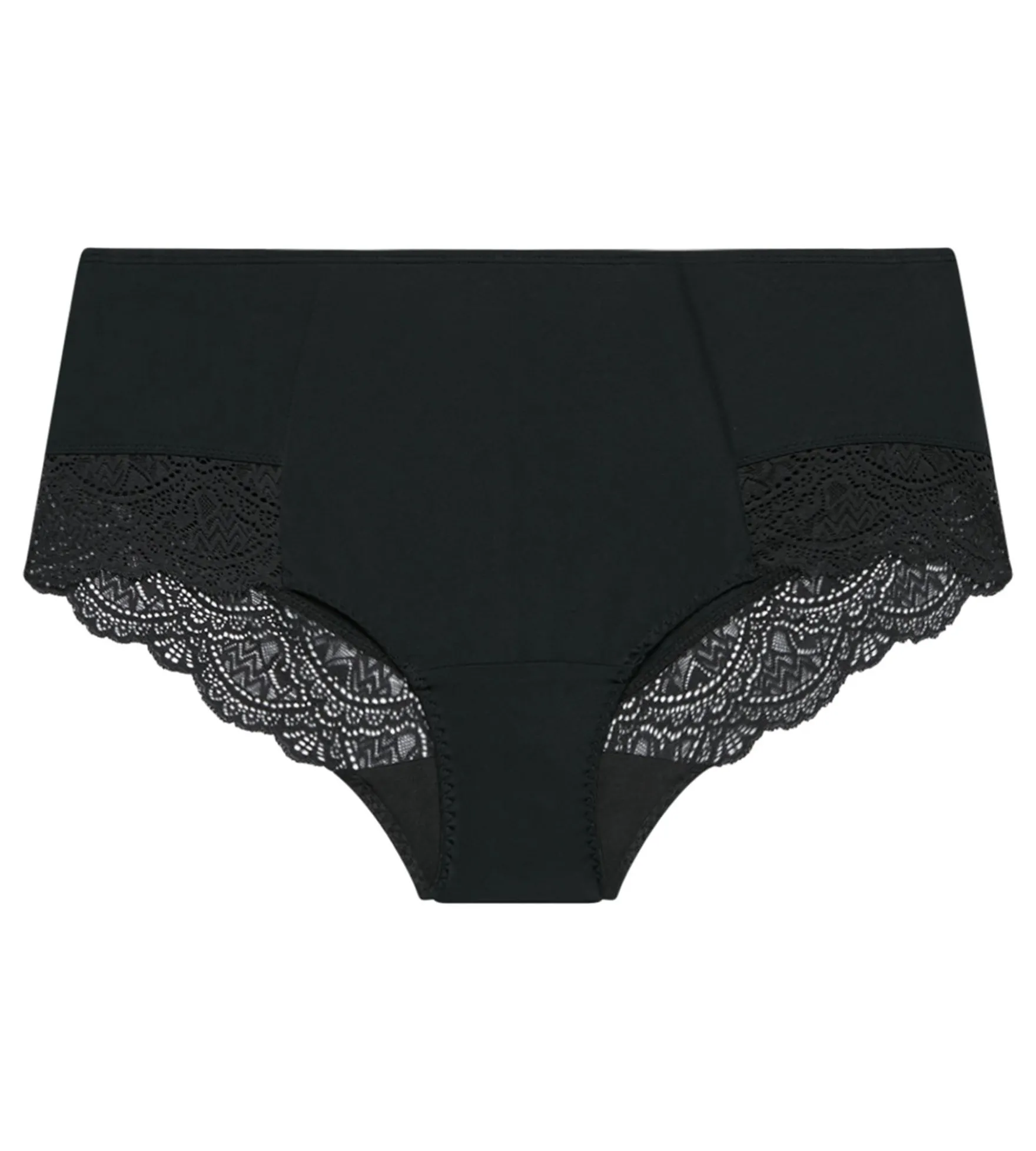 Culotte haute ventre plat en dentelle noire Dim Silhouette Essentiel