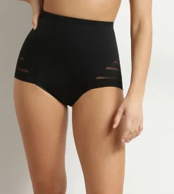 Culotte haute ventre plat Noire Femme Dim Silhouette Élégance